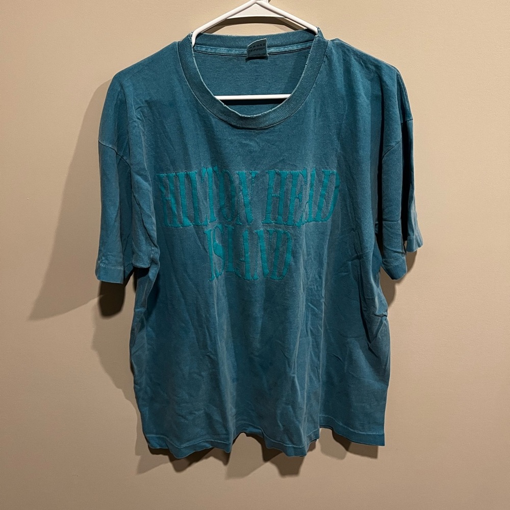 Blue vintage 90s single stitch tee clothing